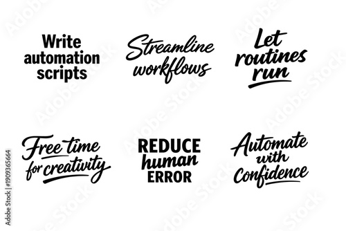Inspirational phrases on automation and efficiency for creativity and confidence