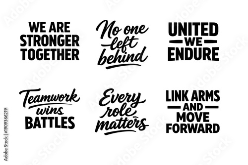 Inspirational slogans on teamwork and unity