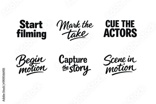 Inspirational filmmaking phrases in bold typography