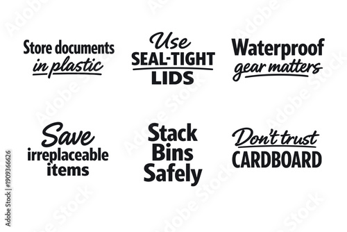 Storage tips: plastic, seal-tight lids, waterproof gear, safe bins, avoid cardboard