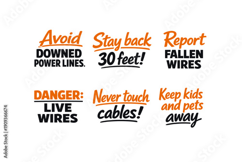 Safety warnings about downed power lines and live wires