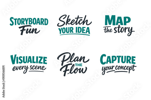 Creative storyboarding phrases for visualizing ideas and planning concepts