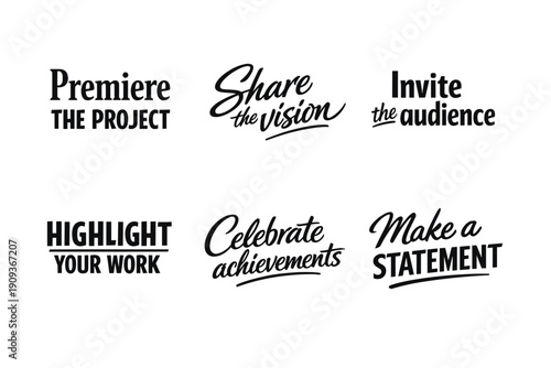 Motivational phrases in bold typography for inspirational projects