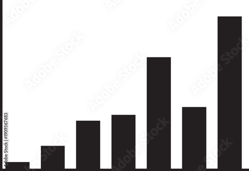 business graph on white background