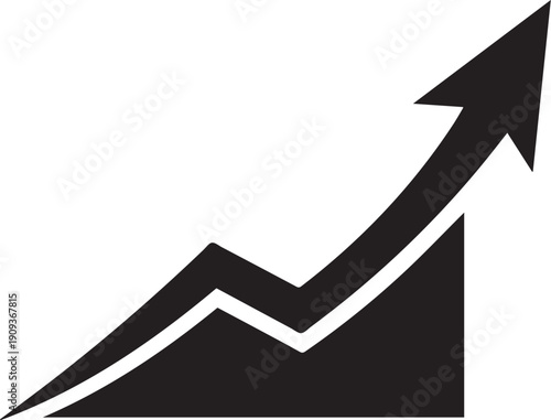 business graph with arrow and white beackground.