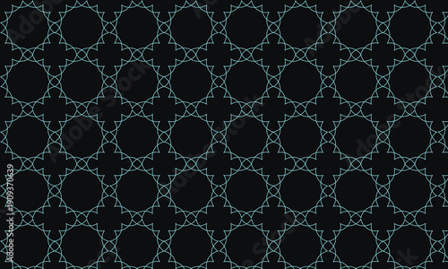 Light blue geometric pattern on black background abstract
