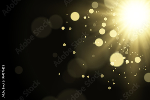 Realistic Sun Light Rays Effect on Transparent Background

