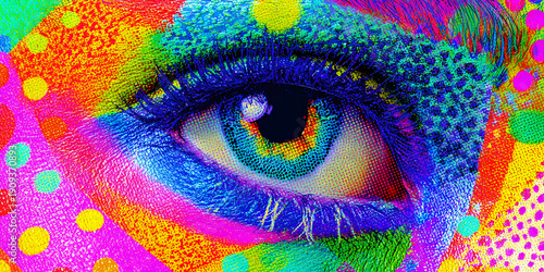Chromatic Vision: The Eye Within the Colorstorm, ai generated.