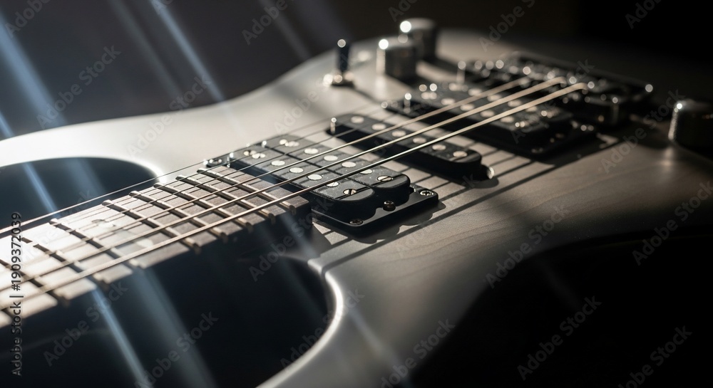 Fototapeta premium Electric Guitar Closeup with Dramatic Lighting.