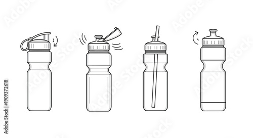 Water Bottle Instructions: Open, Close, Drink, and Secure Cap
