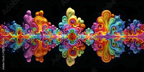  Fractal Bloom: Symmetry in Living Color, ai generated.