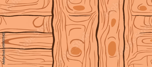 Seamless Wooden Texture Backgrounds – Natural Wood Grain Patterns Collection, Light Brown Timber Surface, Rustic Plank Boards, Vector Graphic Resource for Interior Design, Flooring, Furniture.