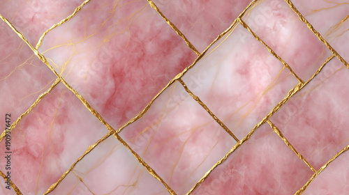 Pink and Gold Marble Luxury Texture Background for Elegant Branding Design