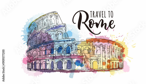 Travel to Rome and explore ancient architecture with tourists