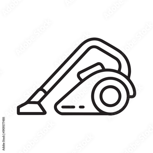 Modern Compact Vacuum Cleaner Vector Icon for Home Appliance and Professional Cleaning Services