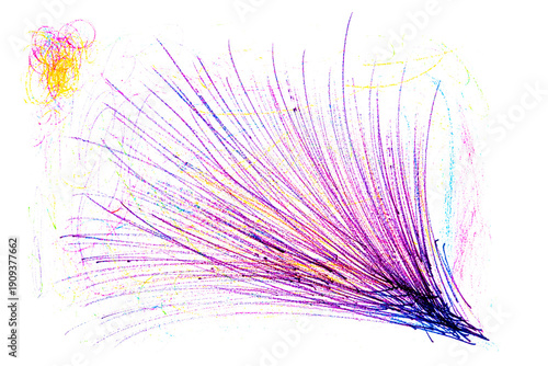 Wallpaper Mural artistic scribbling circle, colorful hatching, grunge abstract isolated on white background and texture, design element	 Torontodigital.ca