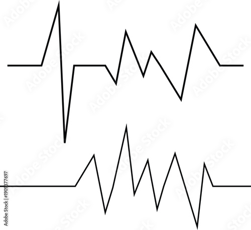 A medical vector illustration of a 3d heart pulse wave forming a heart shape on an ecg monitor cardiogram graph with an ekg line symbol for hospital business web design