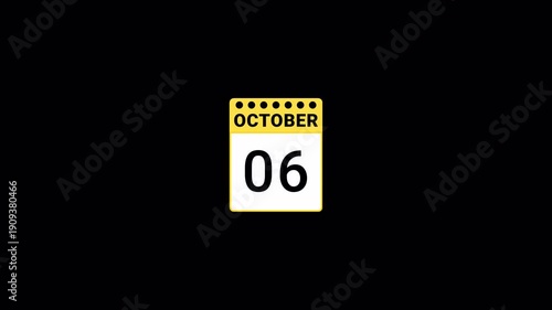 Calendar Animation with Transparent Background, 4K Alpha Channel.