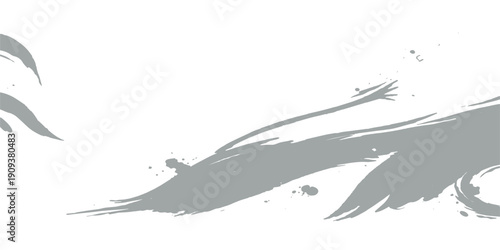 Vector illustration of a jumping dolphin silhouette over a blue ocean with stylized marine animals and sea nature design elements