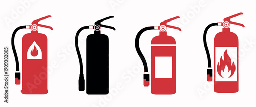 Fire Extinguisher Icon Fire Safety Firefighter Equipment Vector Illustration