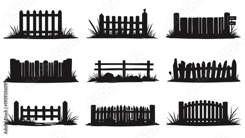 silhouette fence, fence silhouette, fence clipart, fence vector, black fence, garden fence, wooden fence, picket fence, wrought iron fence, metal fence, farm fence, ranch fence, wire fence, backyard f