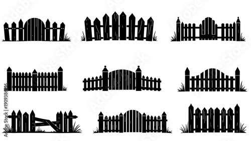silhouette fence, fence silhouette, fence clipart, fence vector, black fence, garden fence, wooden fence, picket fence, wrought iron fence, metal fence, farm fence, ranch fence, wire fence, backyard f