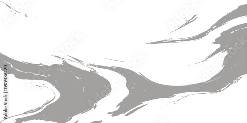 Vector illustration of an abstract black and white background featuring a grunge ink splash texture and a hand-drawn nature sketch with a tree silhouette design element