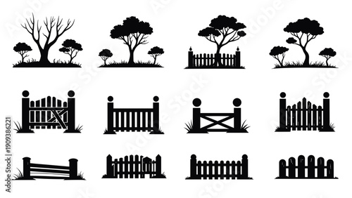 silhouette fence, fence silhouette, fence clipart, fence vector, black fence, garden fence, wooden fence, picket fence, wrought iron fence, metal fence, farm fence, ranch fence, wire fence, backyard f