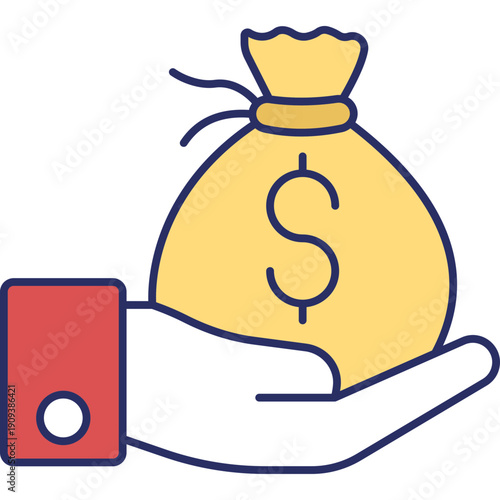 Bribery Icon – Corruption & Law Colored Outline Symbol for Justice & Compliance