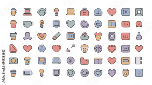 Creative Sketch Style Icon Set