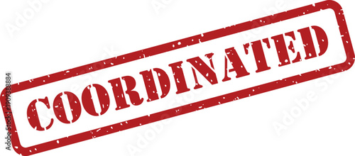 A clear red rubber stamp mark with the word COORDINATED centered in a rectangle against a white background