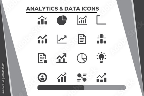Modern Business Analytics and Data Visualization Icons