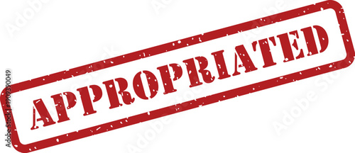 Red grunge effect rubber stamp displaying the word APPROPRIATED on a clear white page