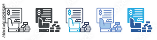 Compensation icon set multiple style collection