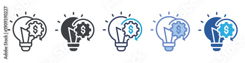 Innovation icon set multiple style collection