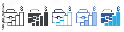 Business icon set multiple style collection