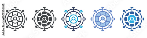 Outsourcing icon set multiple style collection