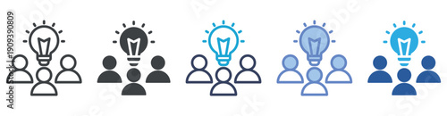 Crowdsourcing icon set multiple style collection