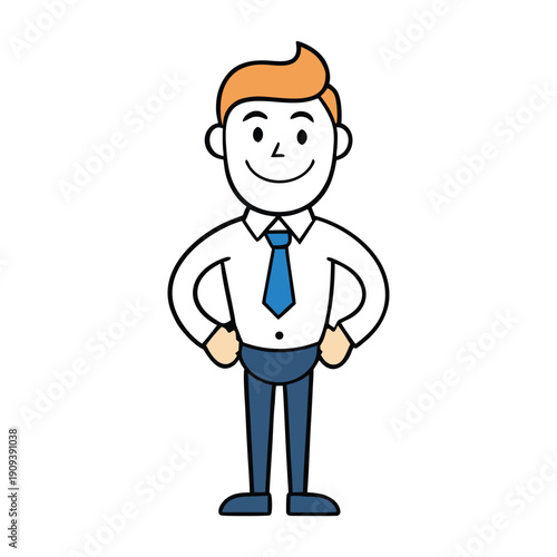 A confident businessman radiates optimism, facing challenges with a smile, turning setbacks into opportunities, and inspiring growth with every positive thought.
