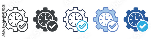 Time Management icon set multiple style collection