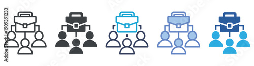 Occupation icon set multiple style collection