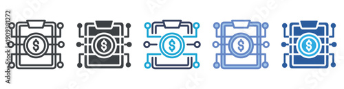 Project icon set multiple style collection