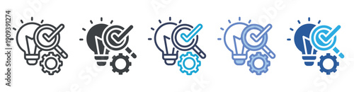 Solution icon set multiple style collection