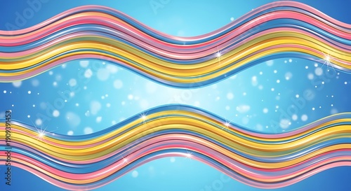 Abstract colorful vector background featuring a creative rainbow wave pattern with elegant curves and lines for a modern business web banner template or artistic wallpaper backdrop