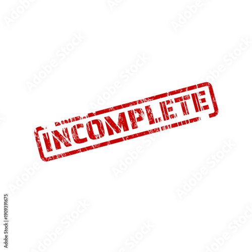 Incomplete rectangular red rubber stamp with grunge texture, vector illustration