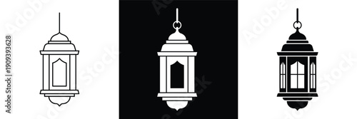 This silhouette icon illustrates a traditional hanging lantern, commonly associated with warmth, light, spirituality, and festive ambiance