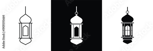 This silhouette icon illustrates a traditional hanging lantern, commonly associated with warmth, light, spirituality, and festive ambiance