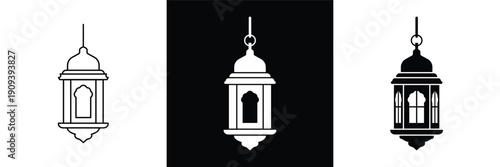 This silhouette icon illustrates a traditional hanging lantern, commonly associated with warmth, light, spirituality, and festive ambiance