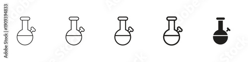 Bong icons in black outline, solid and colored style