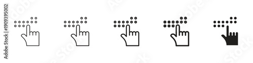 Braille icons in black outline, solid and colored style